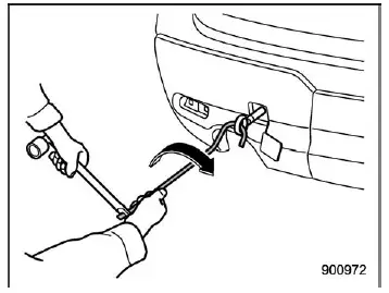 Subaru Ascent towing hook securely installed into threaded hole
