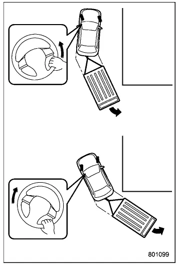 Subaru Ascent trailer reversing maneuver illustration