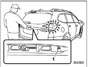 Subaru Ascent rear lock button used for PIN code access unlocking system