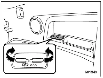 Subaru Ascent third row USB charging port location for passengers