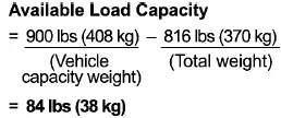 Subaru Ascent calculation step showing remaining cargo capacity