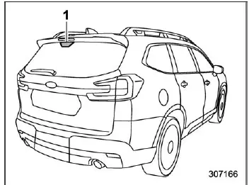 Subaru Ascent rear camera location on tailgate for cleaning