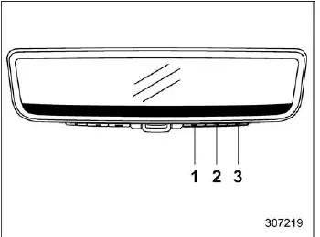Subaru Ascent Smart Rearview Mirror compass menu control buttons