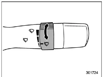 Subaru Ascent intermittent wiper timing dial