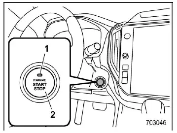 Subaru Ascent push-button ignition switch and operation indicator layout