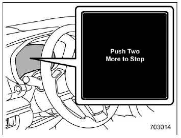 Subaru Ascent push-button ignition switch OFF state display