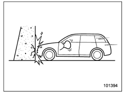 Example of accident in which the driver's/driver's and front passenger's SRS frontal airbag(s) will most likely deploy