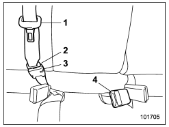Rear center seatbelt