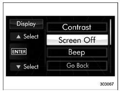 Screen OFF setting