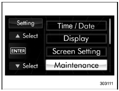 Preparation for maintenance settings