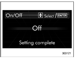 On/Off setting