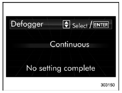 Defogger setting
