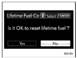 Lifetime fuel consumption resetting