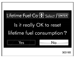 Lifetime fuel consumption resetting
