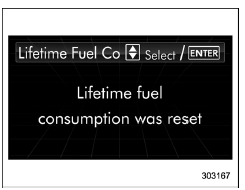Lifetime fuel consumption resetting