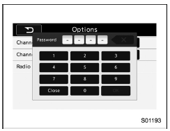 Password input screen