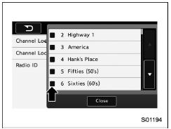 Lock channel selection screen