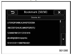 Delete bookmark from the list