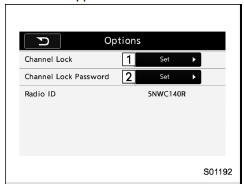 Option menu screen
