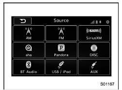 Example: Source select screen