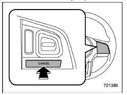 To temporarily cancel the cruise control